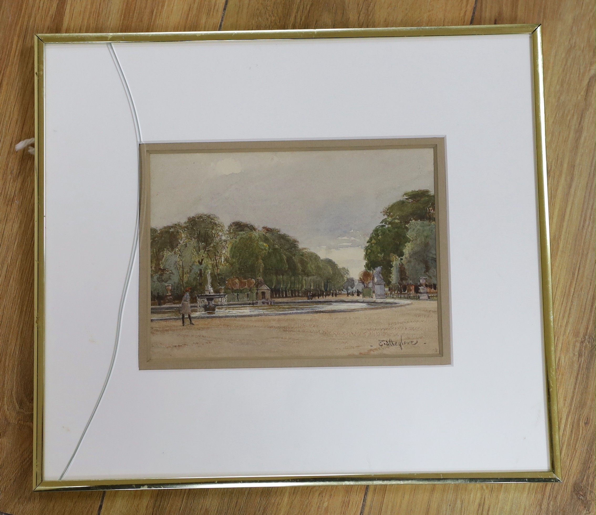 John Fulleylove (1845-1908), watercolour, 'Tuilleries Gardens, Paris', signed, 13 x 18cm